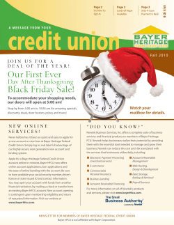 our First ever Black Friday sale! - Bayer Heritage Federal Credit Union