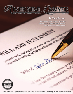 March 2007 - Riverside Lawyer Magazine
