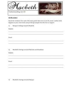 Act 3 Comprehension Questions: Macbeth