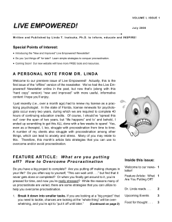 July 2008  - Linda T. Inatsuka, Ph.D., Licensed Psychologist