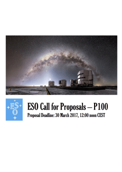 Call for Proposals document - European Southern Observatory