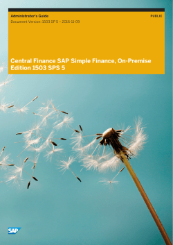 Central Finance SAP Simple Finance, On