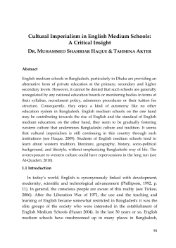 Cultural Imperialism in English Medium Schools