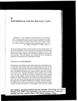 8. Self-Inhibition and the Recovery Cycle