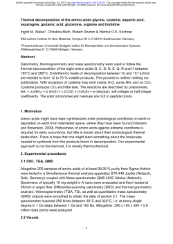 Thermal Decomposition Of The Amino Acids Glycine