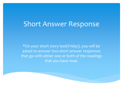 Short Answer Respone