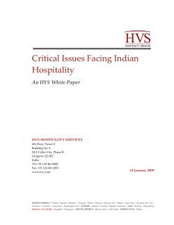 Critical Issues Facing Indian Hospitality