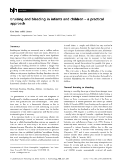 Bruising and bleeding in infants and children &ndash; a practical approach