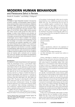 Modern human behaviour and Pleistocene Sahul in