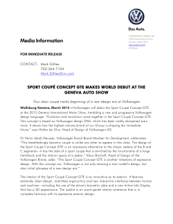 sport coup&eacute; concept gte makes world debut - VW Media