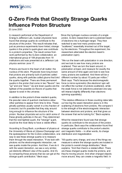 G-Zero Finds that Ghostly Strange Quarks Influence