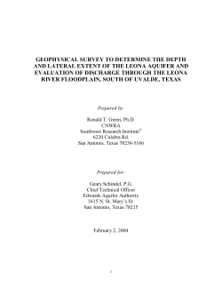 geophysical survey to determine the depth and lateral extent