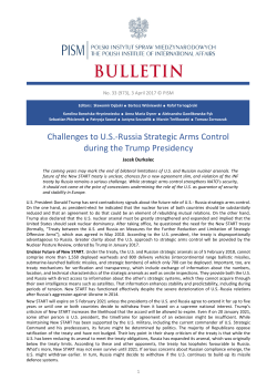 Challenges to US-Russia Strategic Arms Control during