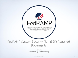 2. FedRAMP System Security Plan (SSP) Required Documents