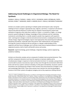 Addressing Grand Challenges In Organismal Biology_post