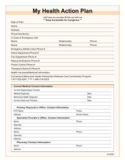 My Health Action Plan - Connecticut Behavioral Health Partnership