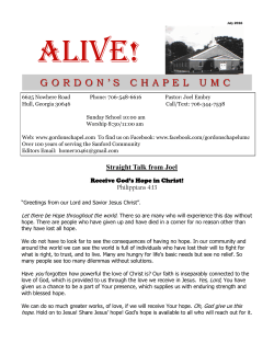 July 2016 - Gordon`s Chapel United Methodist Church