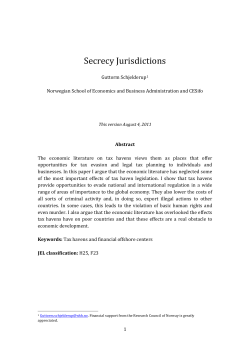 Secrecy Jurisdictions