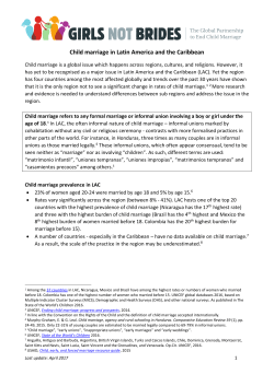 Child marriage in Latin America and the Caribbean