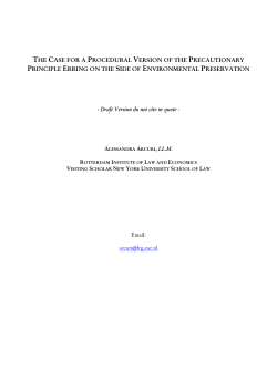 the case for a procedural version of the precautionary principle