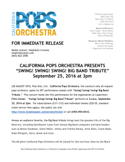 Press Release - California Pops Orchestra