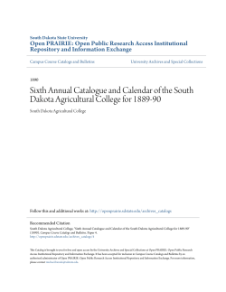Sixth Annual Catalogue and Calendar of the South
