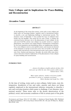 State Collapse and its Implications for Peace&ndash;Building and