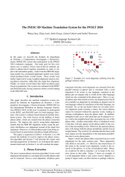 The INESC-ID machine translation system for IWSLT 2010