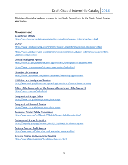 Draft Citadel Internship Catalog