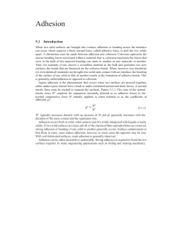 Lecture 5 Adhesion