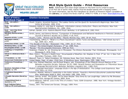 MLA Style Quick Guide