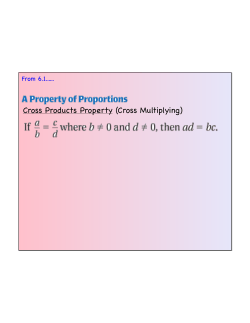 Cross Products Property (Cross Multiplying)
