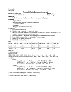 Physics 11 Dr. Wang Physics 11 Work, Energy, and Power Lab