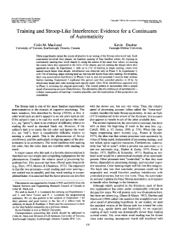 Training and Stroop-Like Interference: Evidence