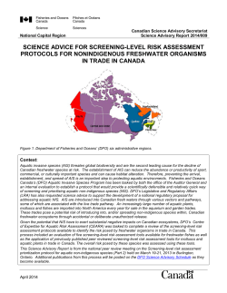 Science advice for screening-level risk assessment