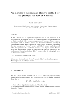 On Newton`s method and Halley`s method for the principal pth root of