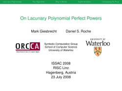 On Lacunary Polynomial Perfect Powers