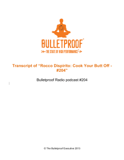 Transcript of “Rocco Dispirito: Cook Your Butt Off