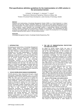 Pilot specifications definition guidelines for the