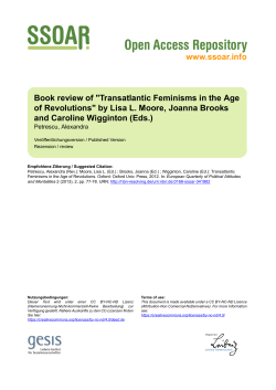 Transatlantic Feminisms in the Age of Revolutions