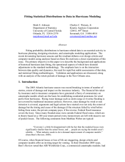 Fitting Statistical Distributions to Data in Hurricane Modeling 1