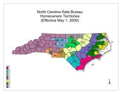 North Carolina Rate Bureau Homeowners Territories