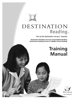 Destination Reading Training Manual