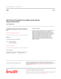The Poetics of Translation According to Javier Mar&iacute;as