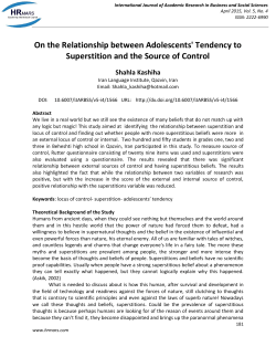 On the Relationship between Adolescents` Tendency to Superstition