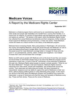 Medicare Voices. - Medicare Rights Center