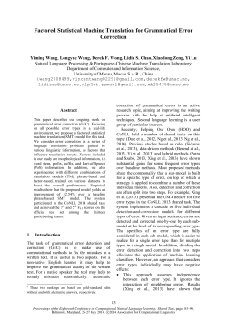 Factored Statistical Machine Translation for Grammatical Error