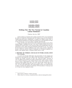 LEGISLATION L &acute;EGISLATION Striking Out: The New Normal in