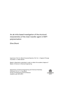 Eline Dhont polymerization characteristics of the chain transfer