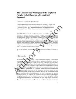 The Collision-free Workspace of the Tripteron Parallel Robot Based